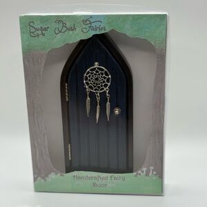 Handcrafted Dreamweaver Fairy Door Antique Blue Home Garden Decor Canadian 6.75”